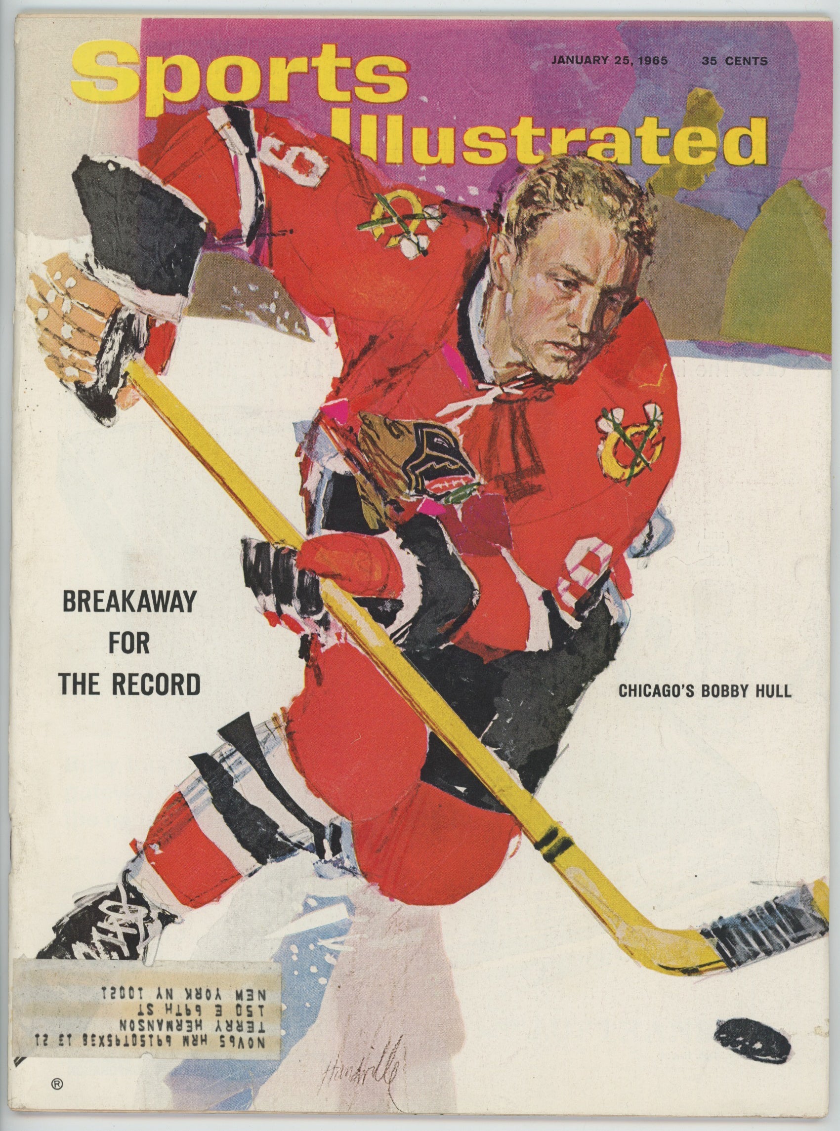 Bobby Hull “Breakaway for the Record” 1/25/65 EX ML