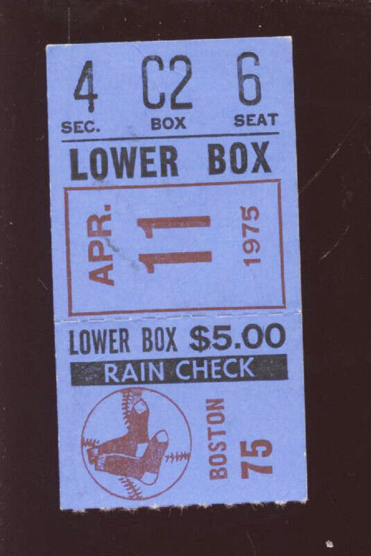 1975 Ticket Stub Orioles @ Red Sox Carl Yastrzemski HR