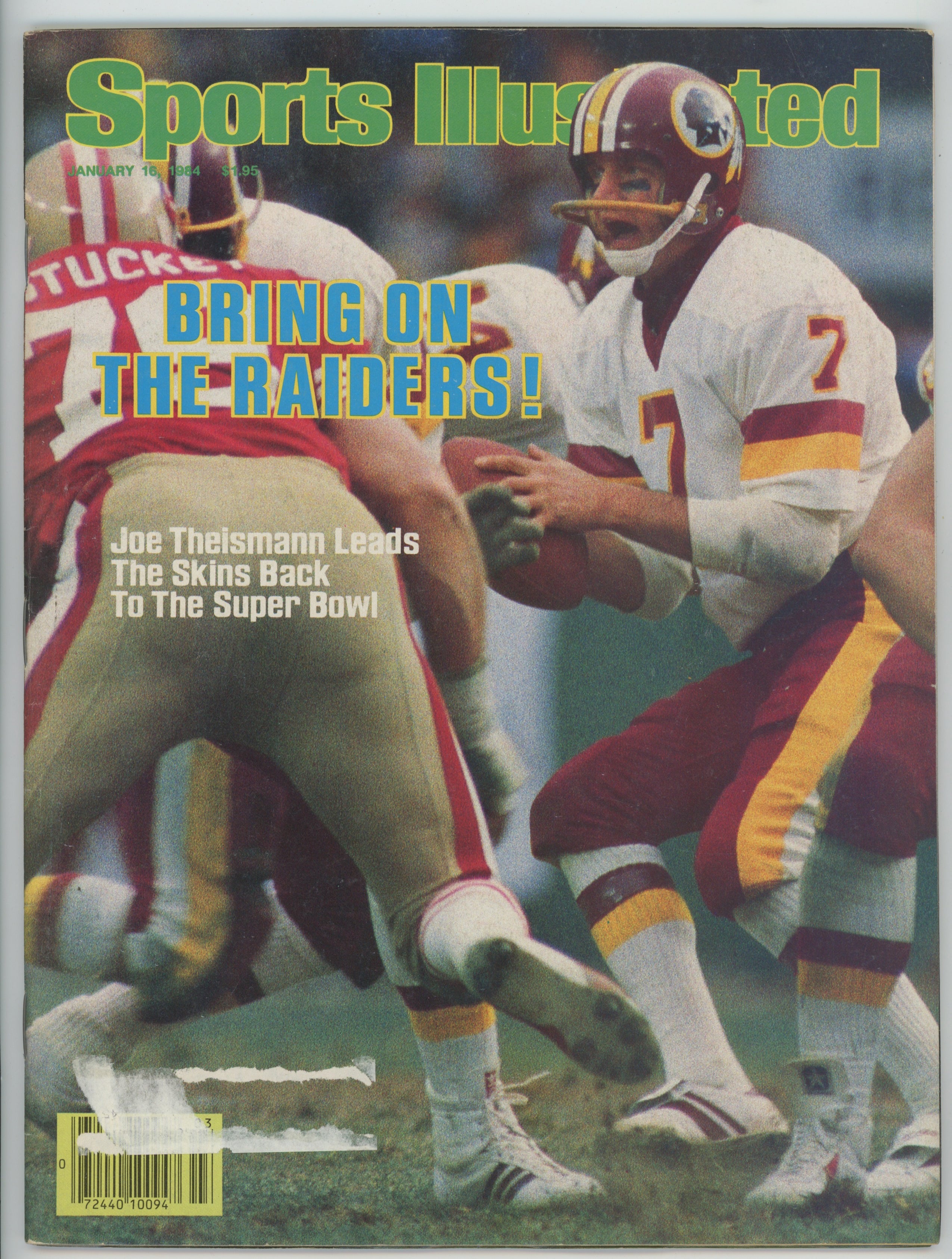 Joe Theismann “Bring on the Raiders!” 1/16/84 EX MLR