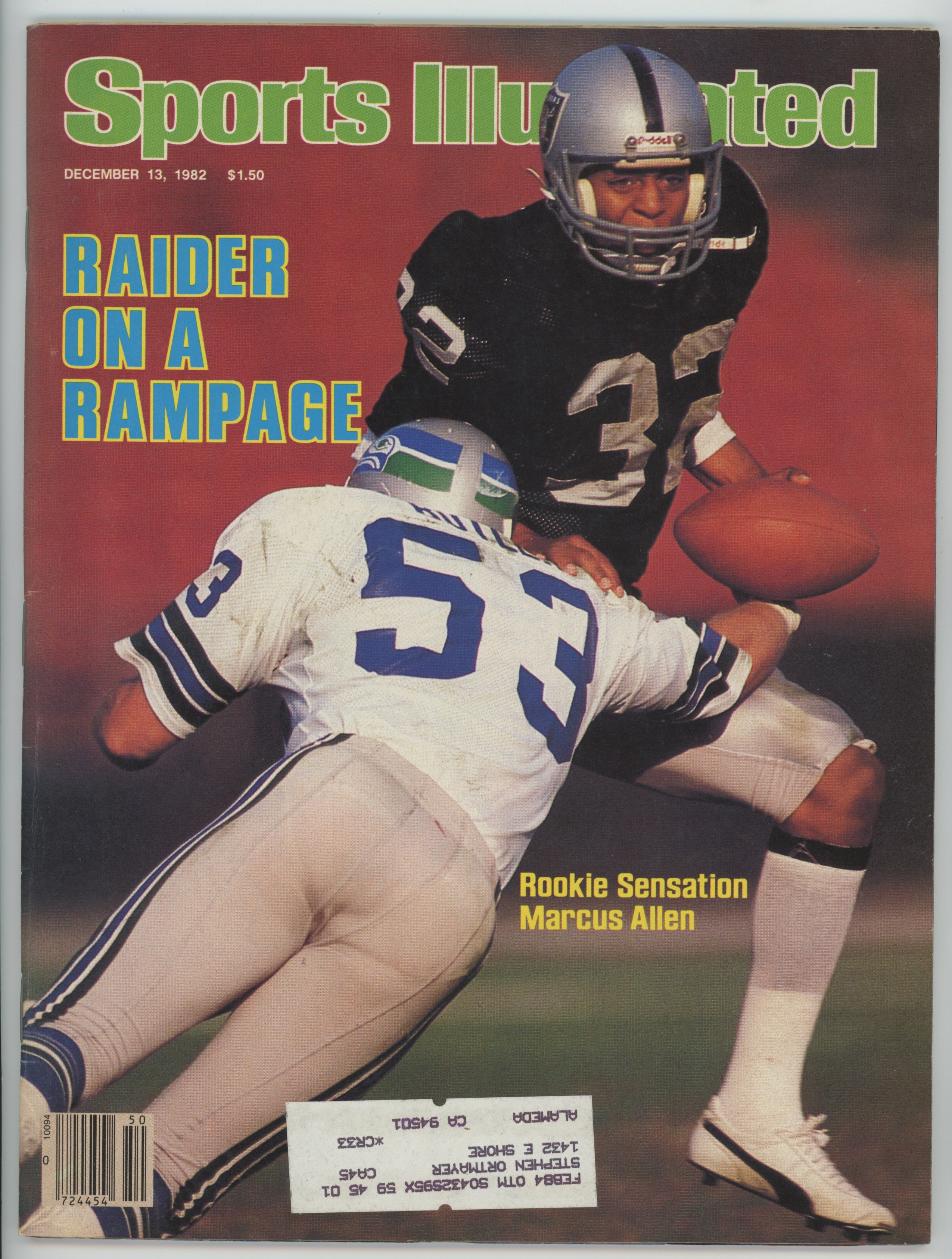 Marcus Allen “Raider on a Rampage” 12/13/82 EX ML