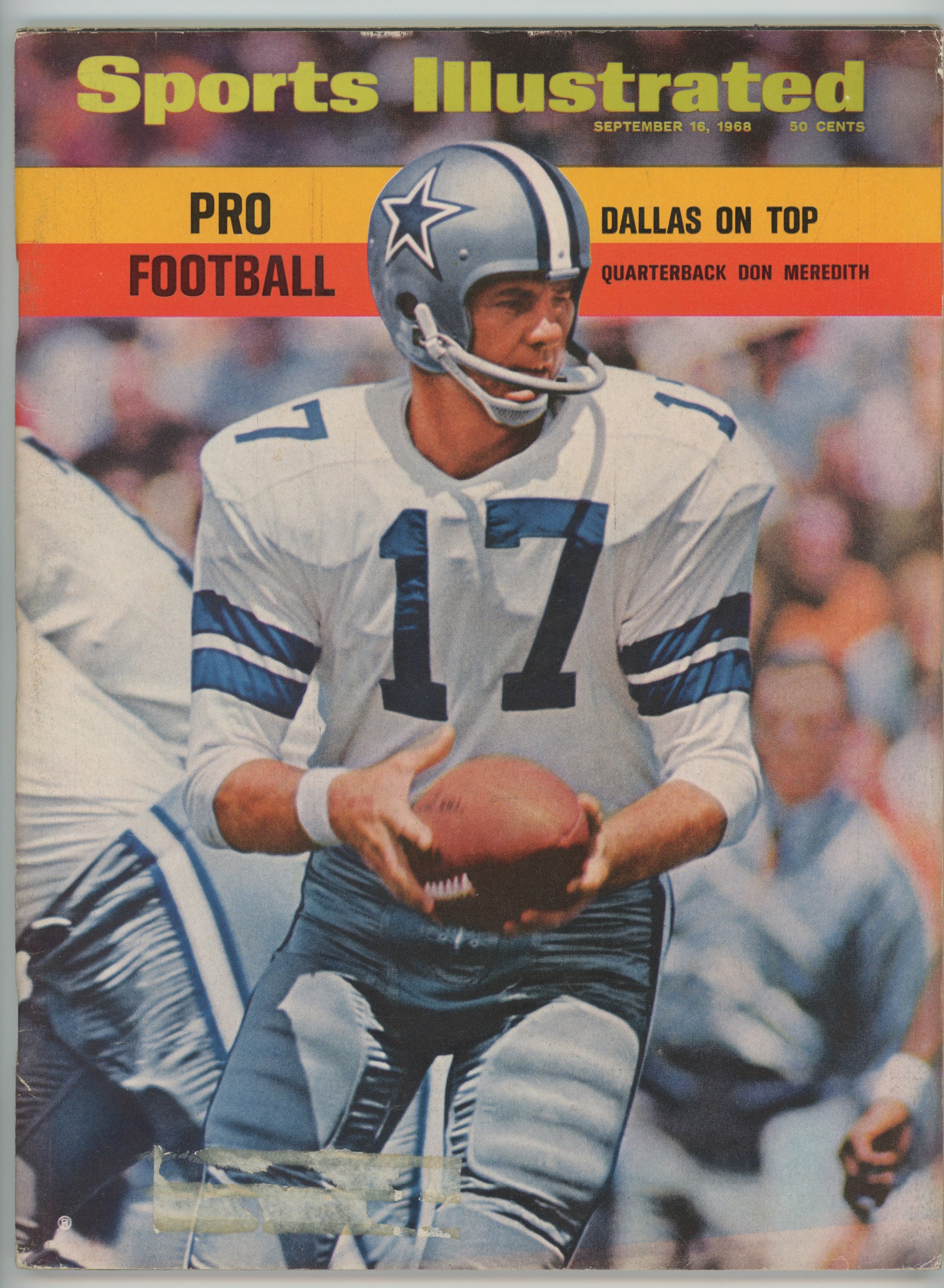 Don Meredith Dallas Cowboys “Pro Football Issue” 9/16/68 EX MLR