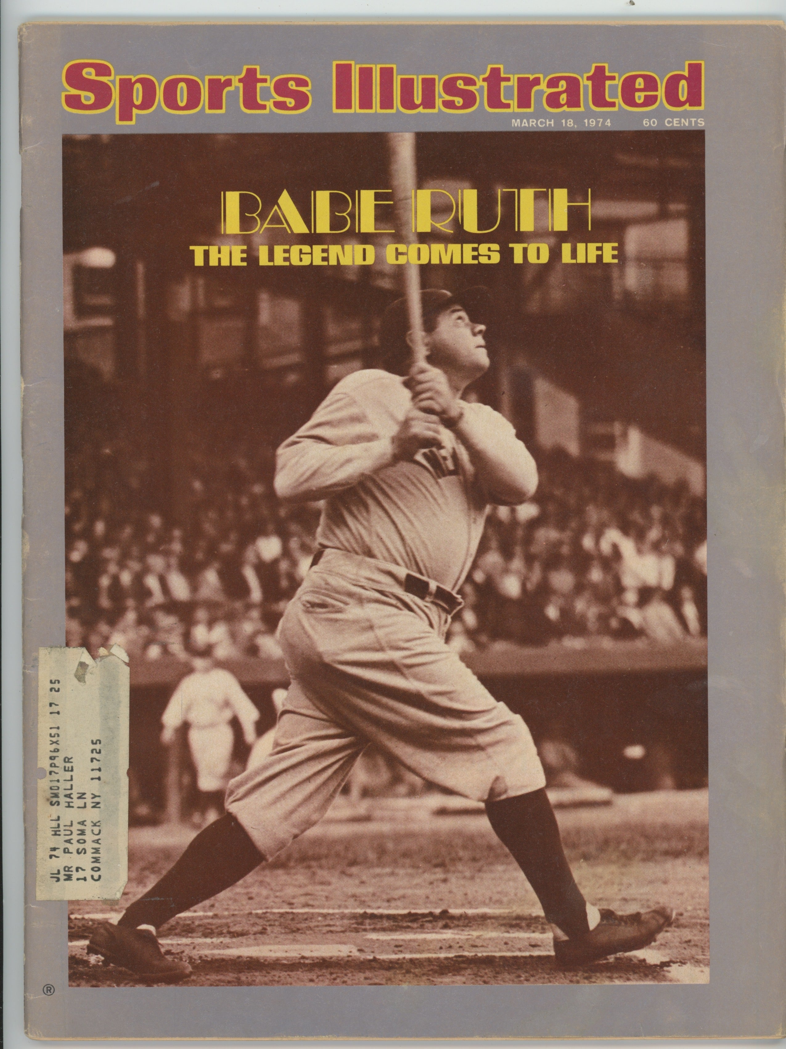 Babe Ruth “The Legend Comes to Life” 3/18/74 EX ML