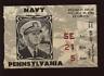 1944 NCAA Football Ticket Stub Navy vs. Pennsylvania