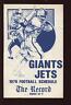 1979 The Record New York Jets & Giants NFL Football Schedule