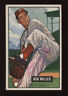 1951 Bowman Baseball Card #220 Bob Miller Autographed EXMT