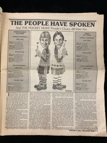 February 3, 1984 The Hockey News Complete Newspaper AS Issue Wayne Gretzky cover