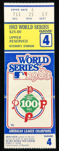 1983 World Series Game 4 Ticket Stub Orioles defeat Phillies 5-4