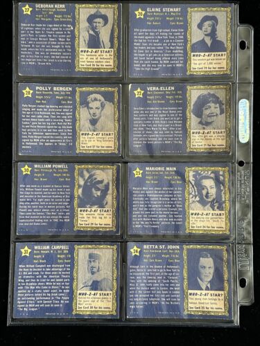 Lot of 51 Different 1953 Topps Who-Z-At-Star Non-Sport Cards Partial Set 51/80