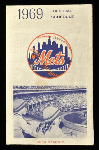 Original 1969 New York Mets Official Pocket Baseball Schedule - World Champions