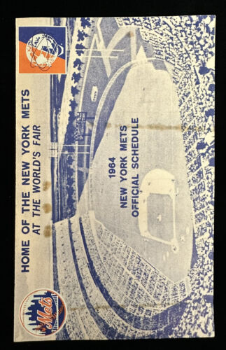 1964 New York Mets 3.5 x 5.5” Official Baseball Schedule