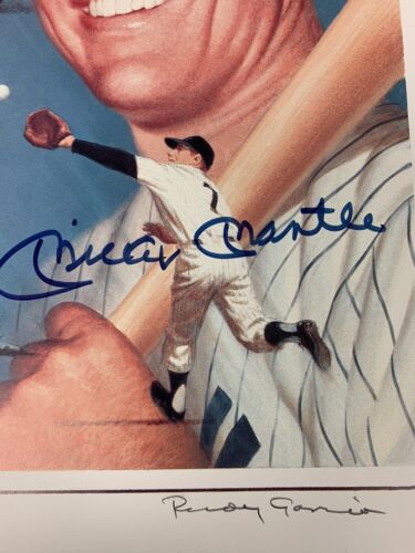 1989 Mickey Mantle New York Yankees Signed LE 11x14 Color Artist Print /1500