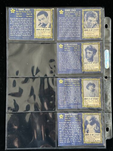 Lot of 51 Different 1953 Topps Who-Z-At-Star Non-Sport Cards Partial Set 51/80