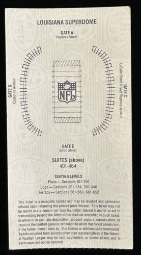 January 28, 1990 Super Bowl XXIV 24 ORIGINAL Ticket Stub 49ers defeat Broncos