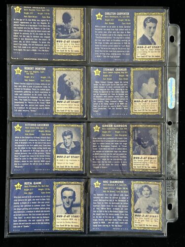 Lot of 51 Different 1953 Topps Who-Z-At-Star Non-Sport Cards Partial Set 51/80