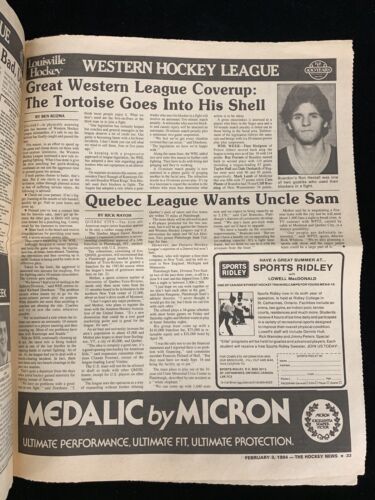 February 3, 1984 The Hockey News Complete Newspaper AS Issue Wayne Gretzky cover