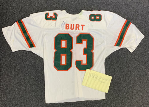 c 1980 Jim Burt Miami Hurricanes Game Used SIGNED Football Jersey #83 w/ LOA