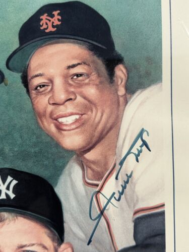 Duke Snider Mickey Mantle Willie Mays SIGNED 17x23 Framed LE Poster /750 w/ Holo