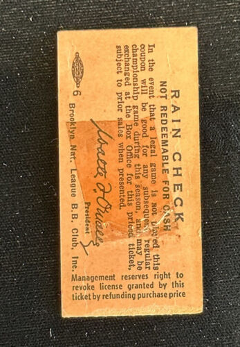 August 23, 1955 Brooklyn Dodgers vs Cubs DATED Ticket Stub w/ Jackie Robinson