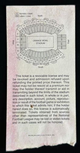 January 18, 1976 Super Bowl X 10 ORIGINAL Ticket Stub Steelers defeat Cowboys