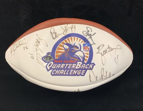 c 1996 Foot Locker Quarterback Challenge MULTI SIGNED Football 11 sigs w/ Favre