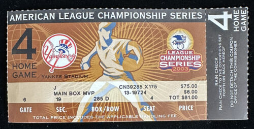 2003 ALCS Game 7 Ticket Stub Red Sox @ Yankees Aaron Boone Hits Winning Home Run