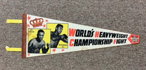 Joe Frazier vs. Muhammad Ali II @ MSG Original 1974 Boxing Pennant