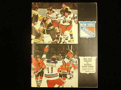 March 8, 1972 Black Hawks @ NY Rangers Program & Ticket Stub