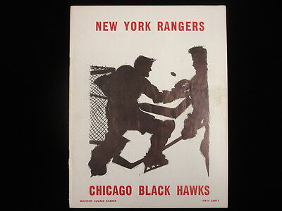 February 18, 1967 Chicago Black Hawks @ New York Rangers Hockey Program