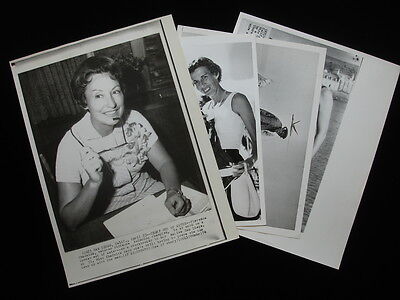 Lot of 4 Original 1955-70 Wire Photographs of Florence Chadwick