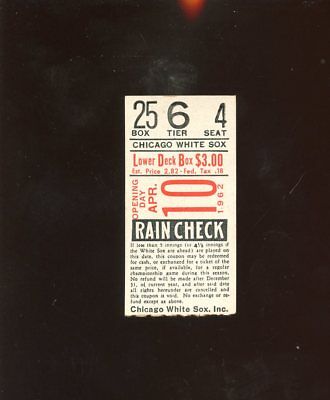 April 10 1962 Chicago White Sox Ticket Stub With Al Smith Verso EXMT