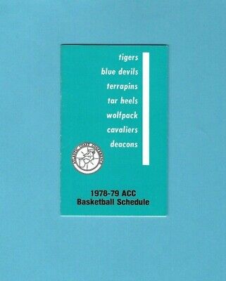 1978-79 Atlantic Coast Conference (ACC) Basketball Schedule NM