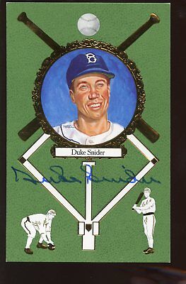 1990 Perez Steele Baseball Postcard Rose Duke Snider Autographed Holo