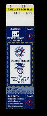 1993 ALCS Ticket Stub White Sox at Toronto Blue Jays Game 4 VG-EX+