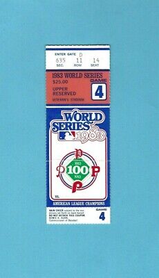 1983 World Series Game 4 Saturday 10/15/83 Orioles vs Phillies Ticket Stub 