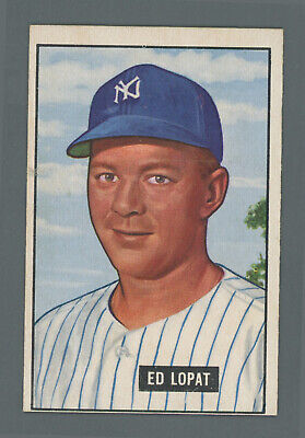 1951 Bowman #218 Ed Lopat New York Yankees Baseball Card NM o/c