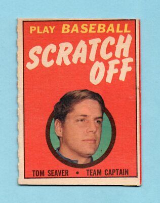 1970 & 1971 Topps Scratch-Offs Lot of 2 Tom Seaver NY Mets Baseball Cards unc