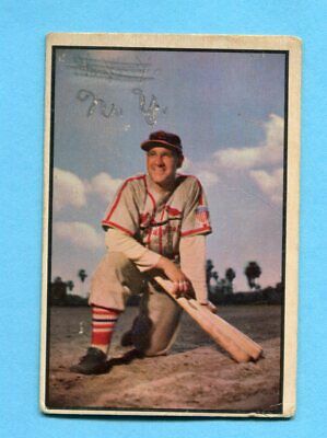 1953 Bowman Color #81 Enos Slaughter St. Louis Cardinals Baseball Card Low Grade