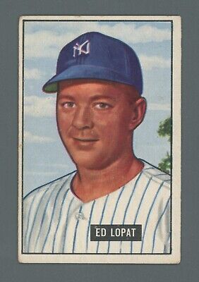 1951 Bowman #218 Ed Lopat New York Yankees Baseball Card Vg/Ex