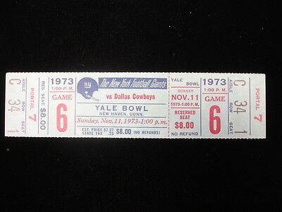 November 11, 1973 Dallas Cowboys vs. NY Giants Full Ticket