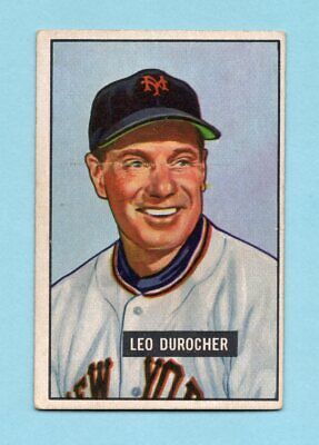 1951 Bowman #233 Leo Durocher New York Giants Baseball Card EX prt lns