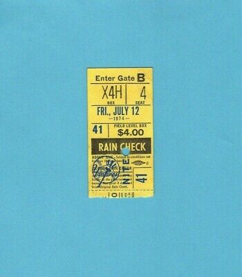 July 12, 1974 Oakland A's vs New York Yankees Ticket Stub 