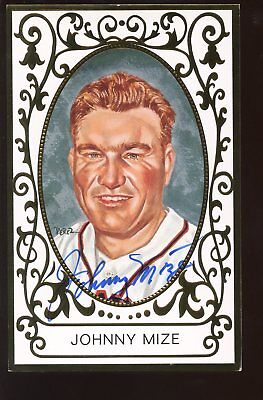 1992 Perez Steele Baseball Postcard Ramly Johnny Mize Autographed Hologram