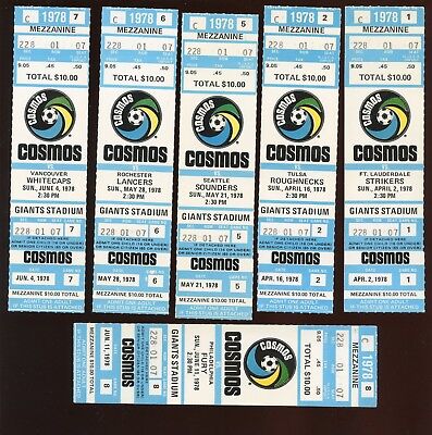 1978 NASL Soccer New York Cosmos Full Tickets 12 Different