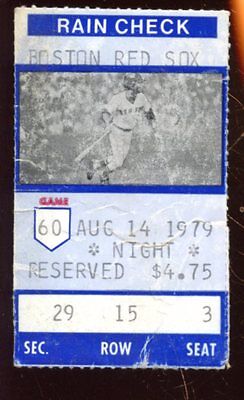 August 14 1979 Boston Red Sox Ticket Stub Carl Yastrzemski Home Run