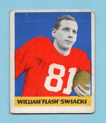 1948 Leaf #12 William Flash Swiacki NY Giants Rookie Football Card VG prt ln