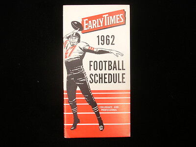 1962 Early Times Football Schedule Booklet