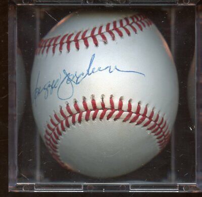 Reggie Jackson Single Signed OAL Brown Baseball Hologram