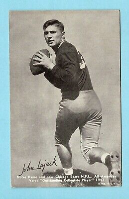 1948-49 Exhibit Sports Champions Johnny Lujack Football Card EX wrk