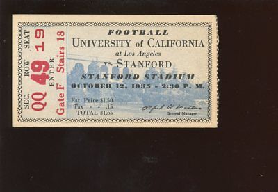 October 12 1935 NCAA Football Ticket Stub California vs Stanford EXMT