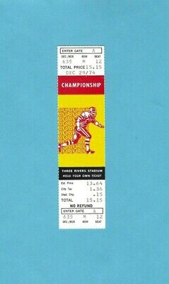 December 29th 1974 AFC Championship Phantom Full Ticket at Pittsburgh Steelers